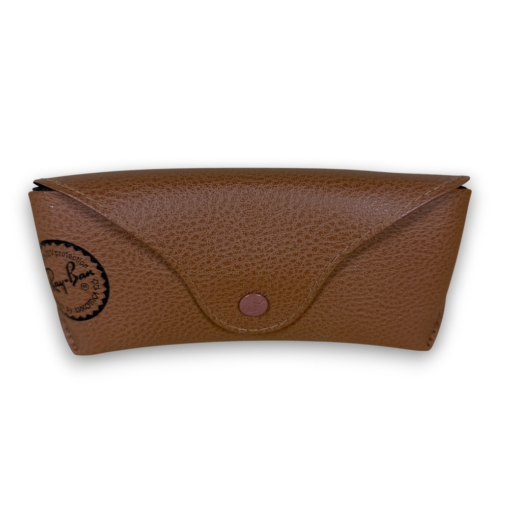 Vintage Ray Ban Brown Faux Leather Snap Button Sunglass Case Eyeglass‎ Holder
